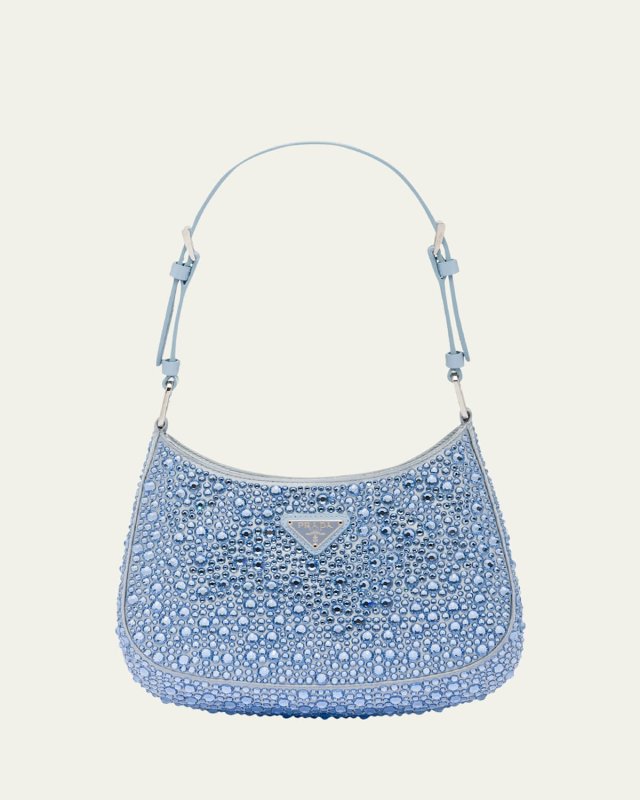 Cleo Crystal Logo Hobo Bag